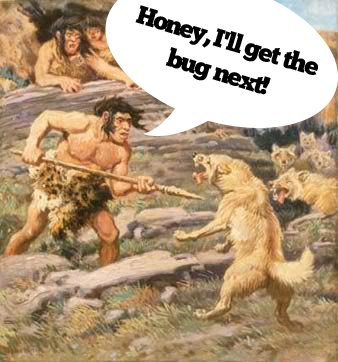 Neanderthal Man Fighting Tiger Neanderthal Man Fighting Tiger